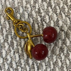 Gold and Red Cherry Keychain
